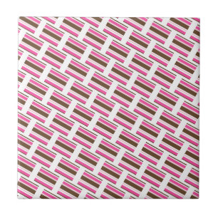 De Cerâmica Azulejo Cerâmico Rosa Marrom Branco Listrado