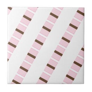 De Cerâmica Azulejo Cerâmico Rosa Marrom Branco Listrado