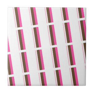 De Cerâmica Azulejo Cerâmico Rosa Marrom Branco Listrado