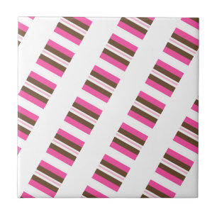 De Cerâmica Azulejo Cerâmico Rosa Marrom Branco Listrado