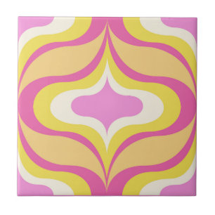 De Cerâmica Azulejo Cerâmico Rosa Verde Branco Padrão Retro