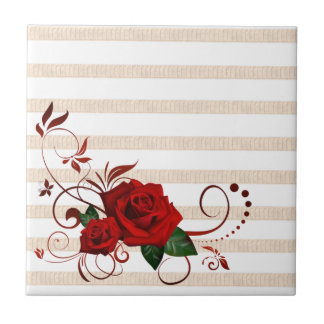 De Cerâmica Azulejo Cerâmico Rosa Vermelha Clássica Floral Fai