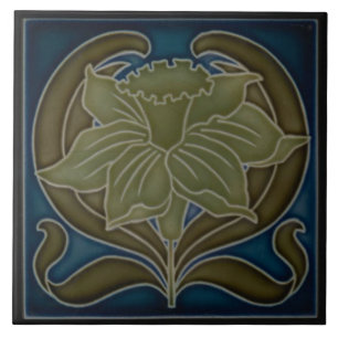 De Cerâmica Azulejo cerâmico - Solteiro Art Nouveau Daffodil