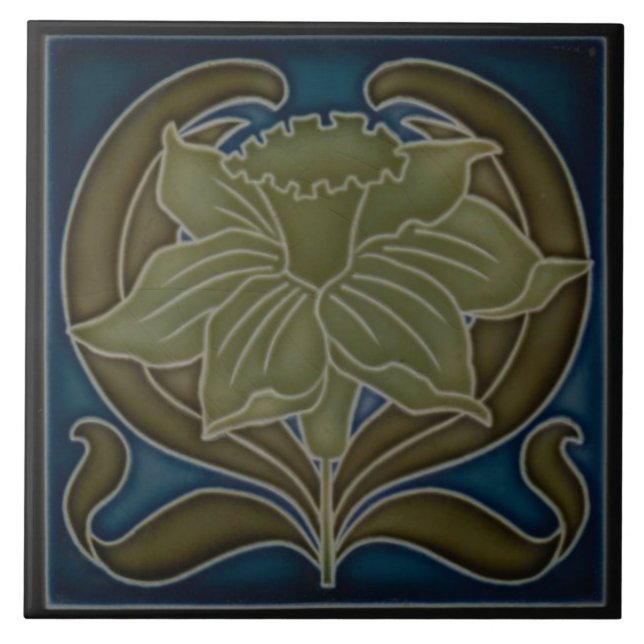 De Cerâmica Azulejo cerâmico - Solteiro Art Nouveau Daffodil (Frente)