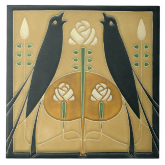 De Cerâmica Azulejo cerâmico - Songbird Art Nouveau Floral