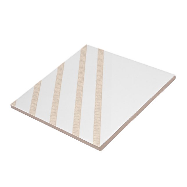De Cerâmica Azulejo cerâmico - Stripe bege e branco (Lateral)