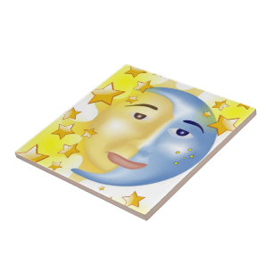 De Cerâmica Azulejo cerâmico Sun Lua Amarelo Stars