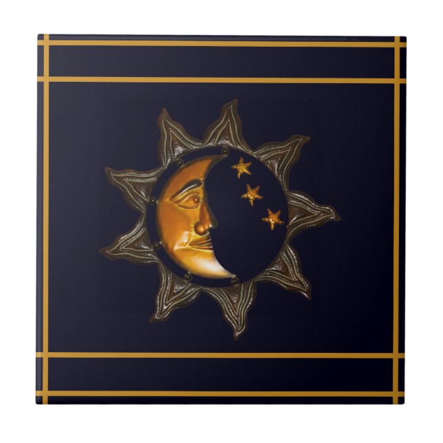 De Cerâmica Azulejo cerâmico Sun, Moon e Stars (Frente)