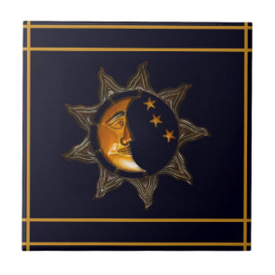 De Cerâmica Azulejo cerâmico Sun, Moon e Stars
