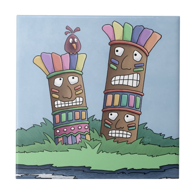 De Cerâmica Azulejo cerâmico Tiki Bird Rosebud (Frente)