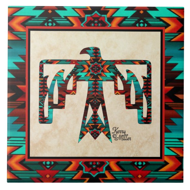 De Cerâmica Azulejo cerâmico Tribal Thunderbird (Frente)