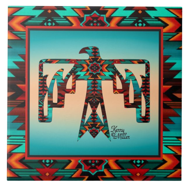 De Cerâmica Azulejo cerâmico Tribal Thunderbird (Frente)