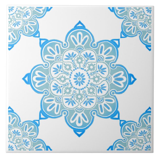 De Cerâmica Azulejo Cerâmico Turquoise Medallion (Frente)
