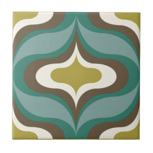 De Cerâmica Azulejo Cerâmico Verde Esmeralda com Padrão Retro