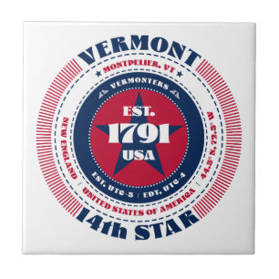 De Cerâmica Azulejo cerâmico vermelho, branco e azul Vermont