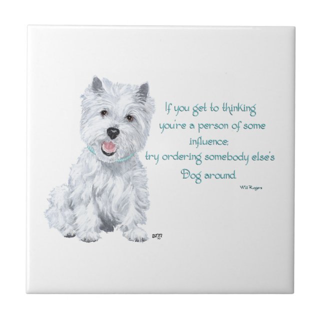 De Cerâmica Azulejo Cerâmico Westie Wisdom (Frente)