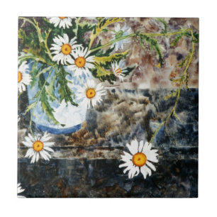 De Cerâmica azulejo cerâmico "Wild Daisy Shelf" da cozinha
