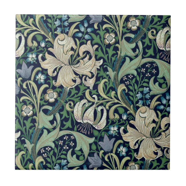 DE CERÂMICA  AZULEJO CERÂMICO ; WILLIAM MORRIS : HONEYSUCKLE (Frente)
