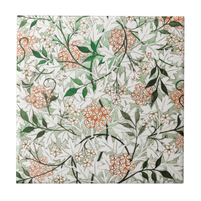DE CERÂMICA  AZULEJO CERÂMICO ; WILLIAM MORRIS : JASMINE (Frente)