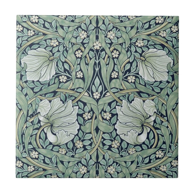 DE CERÂMICA  AZULEJO CERÂMICO ; WILLIAM MORRIS : PIMPERNEL (Frente)