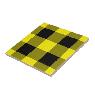 De Cerâmica Azulejo Cerâmico Xadrez Preto e Amarelo