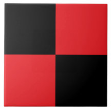 Azulejo Cerâmico Xadrez Preto e Vermelho Moderno