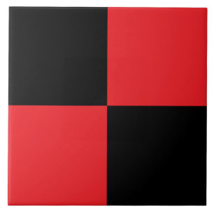 De Cerâmica Azulejo Cerâmico Xadrez Preto e Vermelho Moderno
