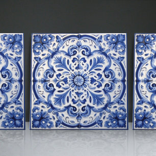 De Cerâmica Azulejo Cerúleo Português Mosaico Ornamental