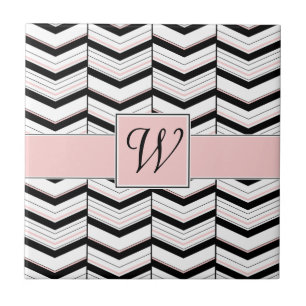 De Cerâmica Azulejo Chevron Preto e Branco