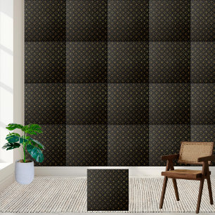 De Cerâmica Azulejo circular único preto e Dourado