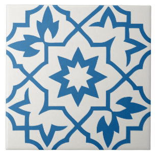 De Cerâmica Azulejo Clássico Azul Estrela Marroquina Padrão