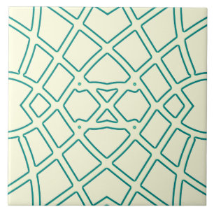 De Cerâmica Azulejo clássico padrão contorno verde vibrante