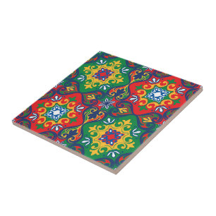 De Cerâmica Azulejo colorido, vermelho, verde, amarelo