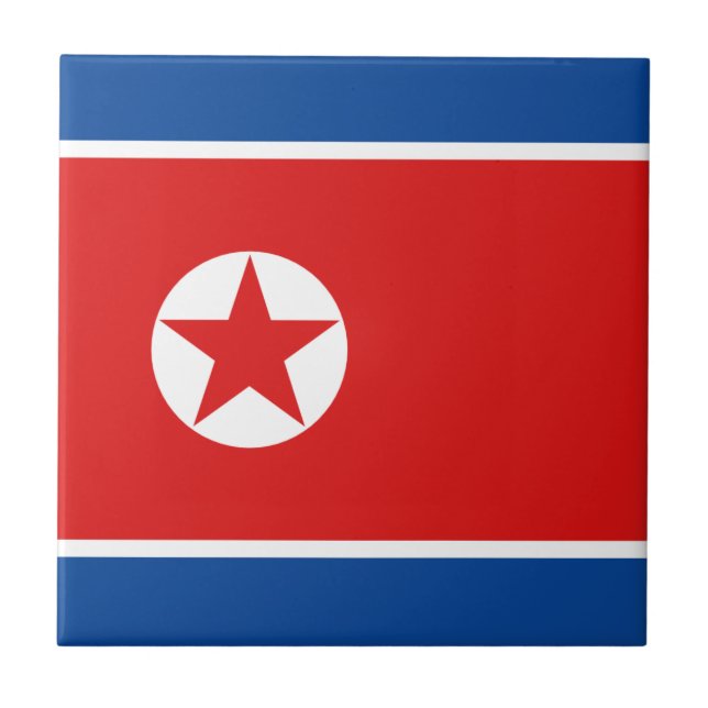 De Cerâmica Azulejo com a Bandeira da Coreia do Norte (Frente)