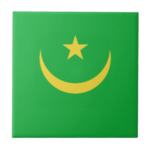 De Cerâmica Azulejo com a Bandeira da Mauritânia