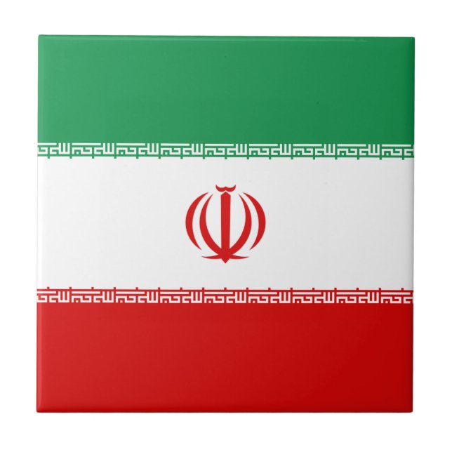 De Cerâmica Azulejo com a Bandeira do Irã (Frente)