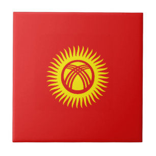 De Cerâmica Azulejo com a Bandeira do Quirguistão