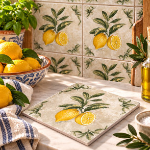 De Cerâmica Azulejo com Limões Vintage