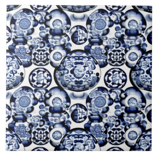 De Cerâmica Azulejo com Motivo Tradicional Chinês 3 (Frente)