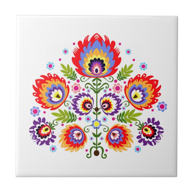 De Cerâmica Azulejo com os povos poloneses do teste padrão (Frente)