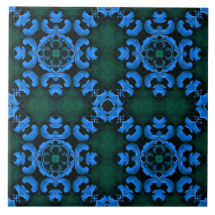 De Cerâmica Azulejo com padrão arabesco azul elegante
