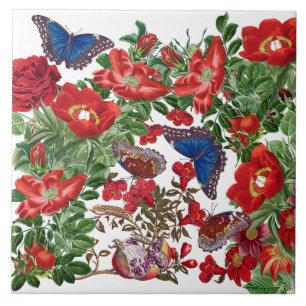 De Cerâmica Azulejo cor-de-rosa das flores da peônia da