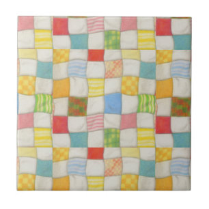 De Cerâmica Azulejo CRAZY QUILT 4,25" Quadrado Cerâmico