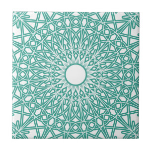 De Cerâmica Azulejo Crocheted azul do laço do Aqua