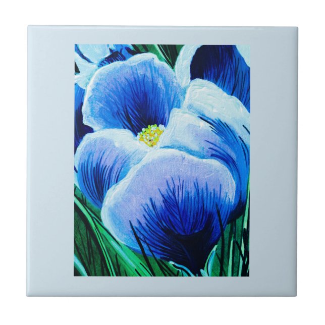 De Cerâmica Azulejo Crocus Azul (Frente)