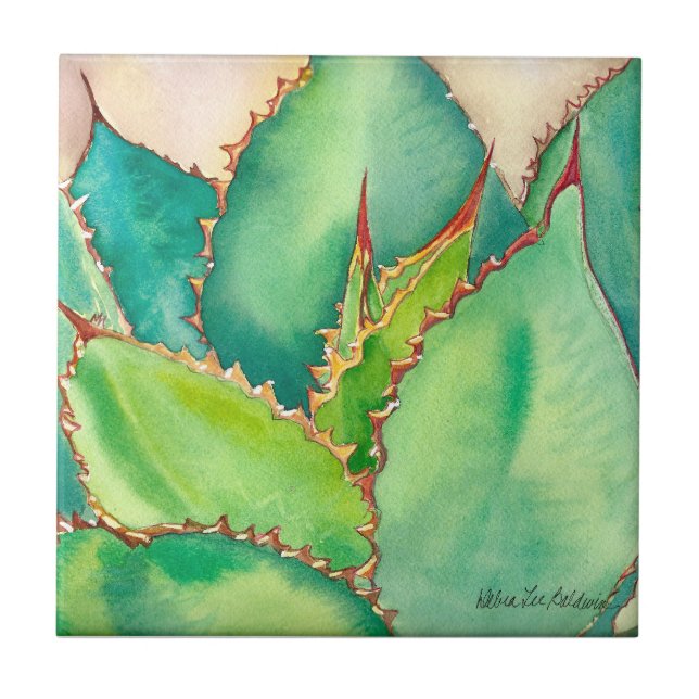 De Cerâmica Azulejo da agave por Debra Lee Baldwin (Frente)