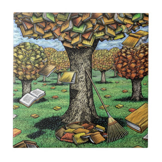 De Cerâmica Azulejo da árvore do livro