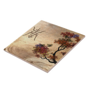 De Cerâmica Azulejo da árvore do zen