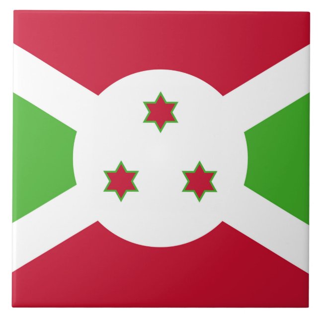 De Cerâmica Azulejo da bandeira do Burundi (Frente)
