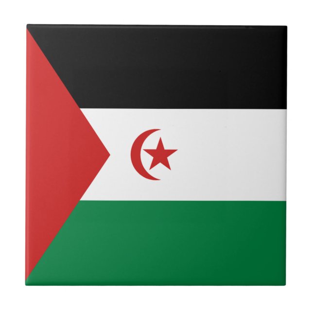 De Cerâmica Azulejo da Bandeira do Saara Ocidental (Frente)